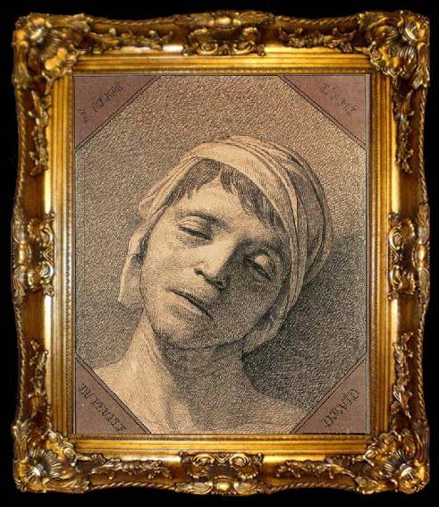 framed  David, Jacques-Louis Head of the Dead Marat, ta009-2
